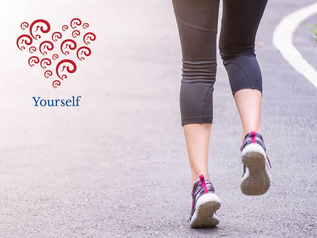 Woman running - love yourself