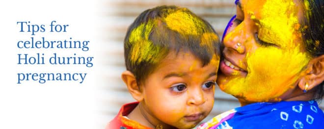 mother and child, Holi